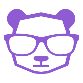 Intellectual Panda Wearing Glasses Decal (Lavender)